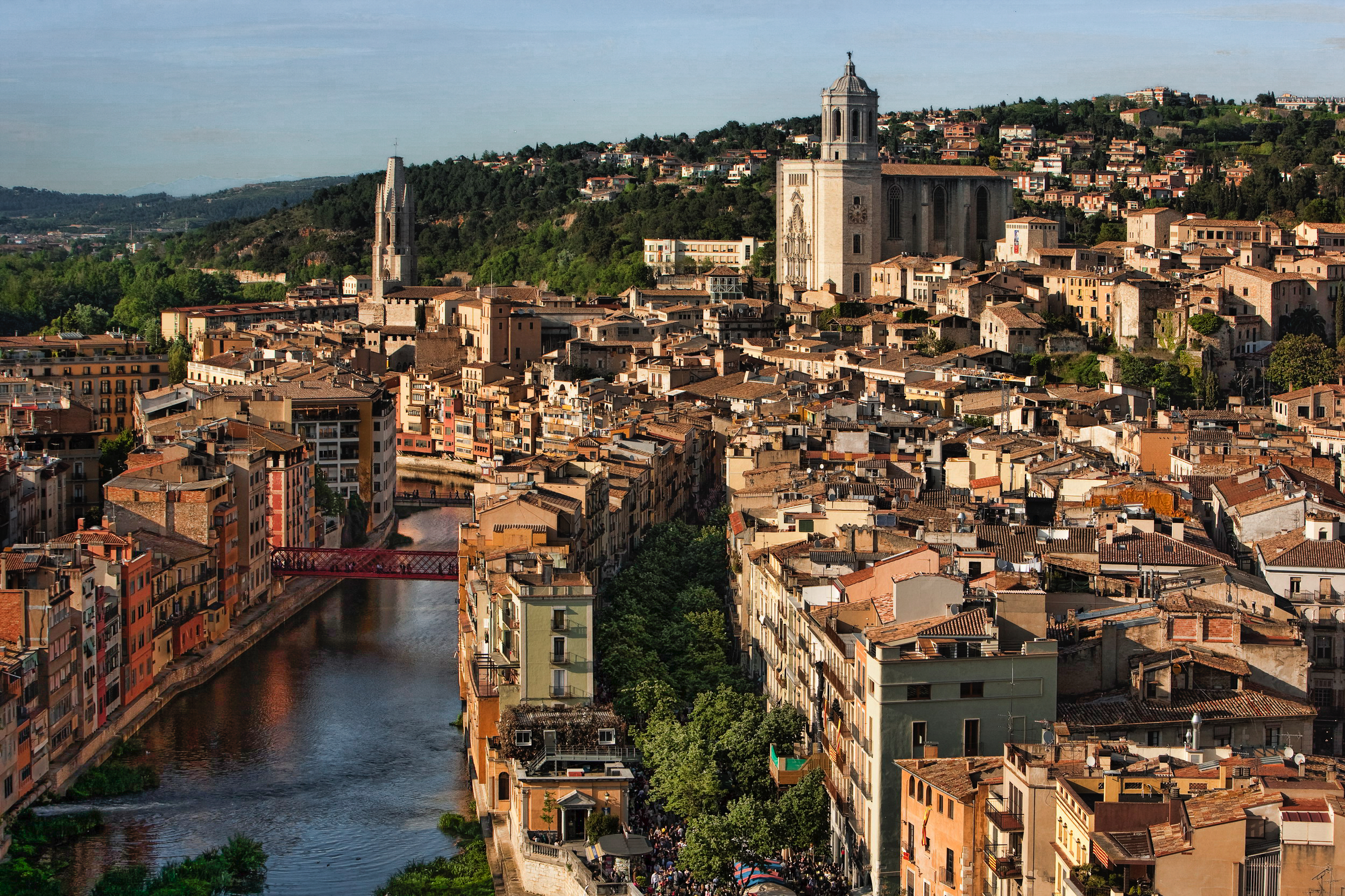 Girona old town from the air