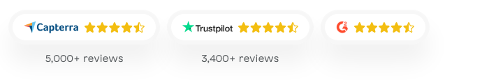 Capterra, Trustpilot and G2 review scores